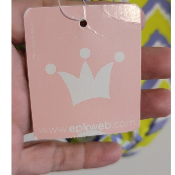 EPK Baby One Piece Swimsuit Zig Zag Chevron Yellow Gray White 12-18M NEW - Picture 4 of 10